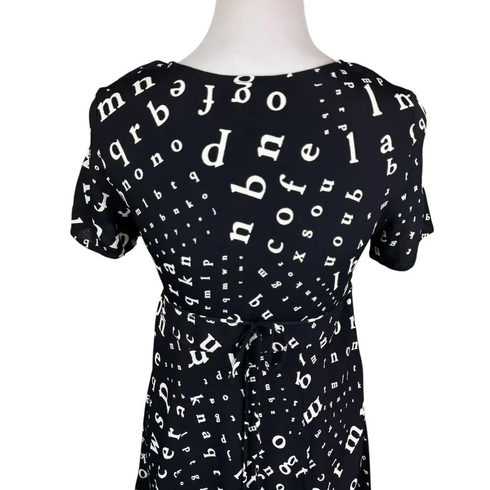 Laundry by Shelli Segal Vintage Black & White Alphabet Mini Dress - Picture 6 of 11